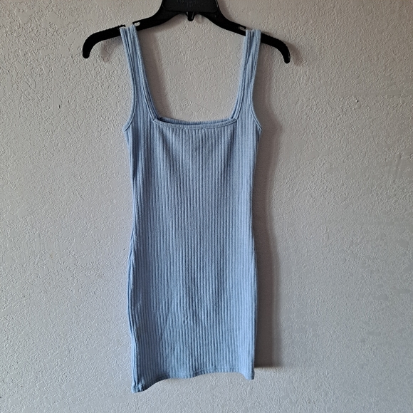 Shein Light Blue Ribbed Knit Dress - Picture 4 of 4